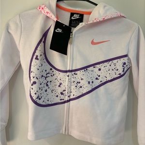 Nike Kids' Platter Full Zip Hood Sweatshirt White NWT